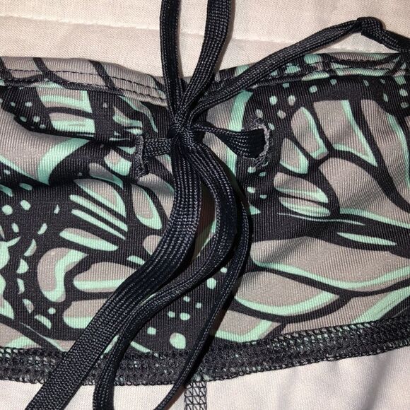 Danskin Now L Dri More Gray Teal Butterfly Athletic Active Leggings - Picture 13 of 14